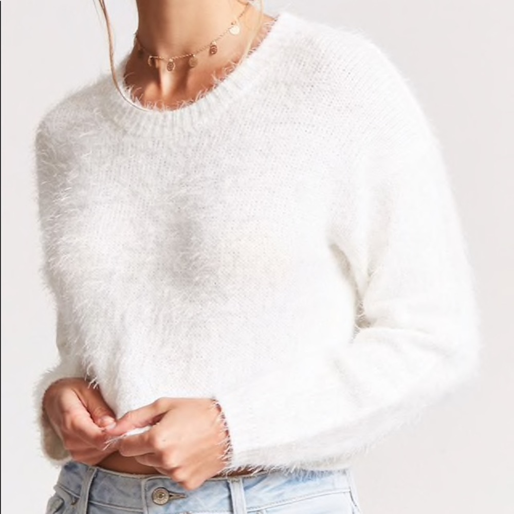 Forever 21 Cropped Fuzzy Sweater